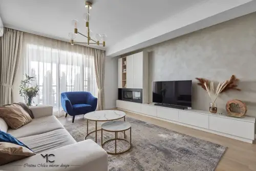 Amenajare moderna cu influente glam Apartament cu 3 camere din Bucuresti