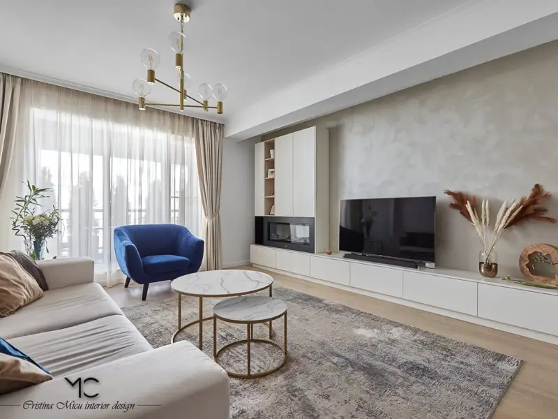 Amenajare moderna cu influente glam Apartament cu 3 camere din Bucuresti