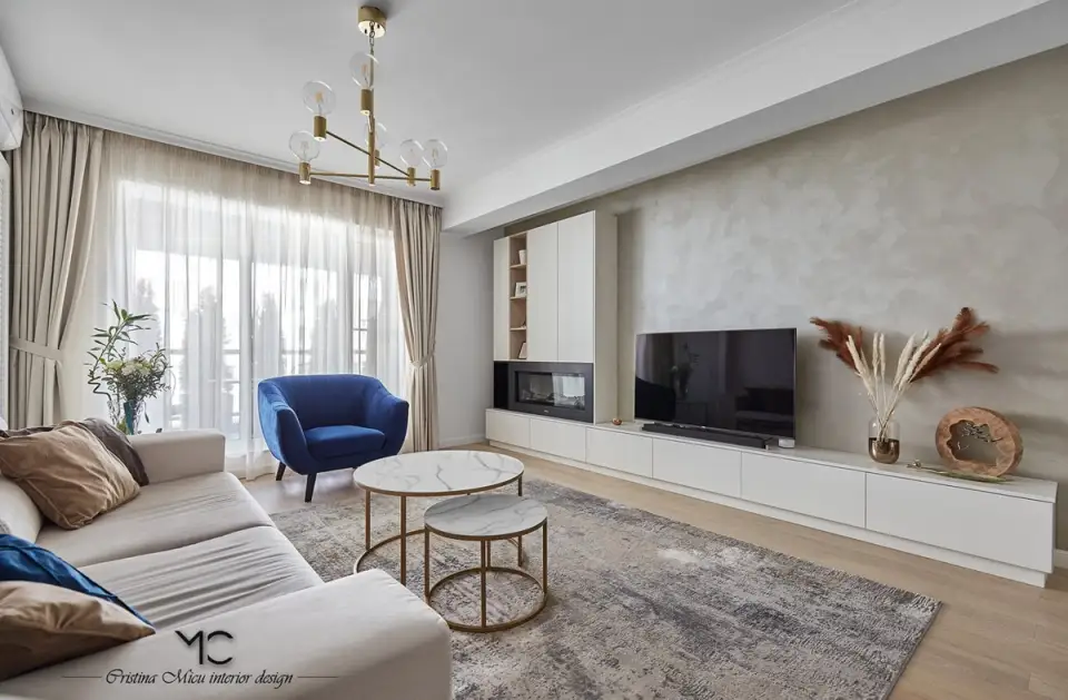 Amenajare moderna cu influente glam Apartament cu 3 camere din Bucuresti