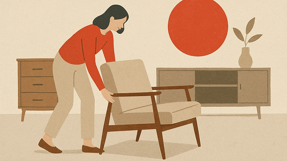 Mobilier vintage readaptat pentru stil contemporan