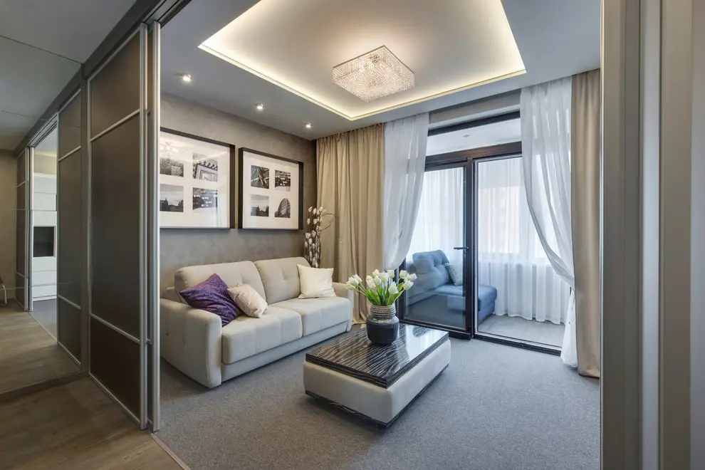 Amenajare moderna pentru un studio de 34 mp locuit de un cuplu tanar