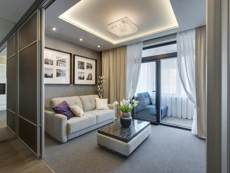 Amenajare moderna pentru un studio de 34 mp locuit de un cuplu tanar