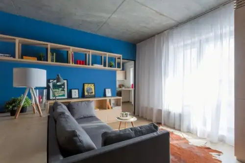 Interior de loft new yorkez intr-un apartament de 52 mp din Bucuresti