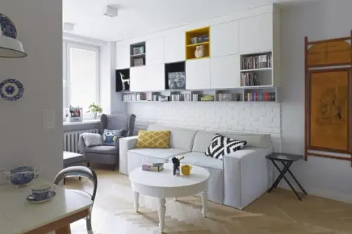 Spatiu confortabil si modern gandit pentru un apartament de 38 mp