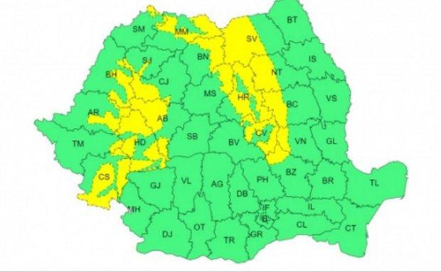 ANM a emis avertizări cod galben de viscol și ninsori, valabile în mai multe zone ale țării, inclusiv județul Cluj