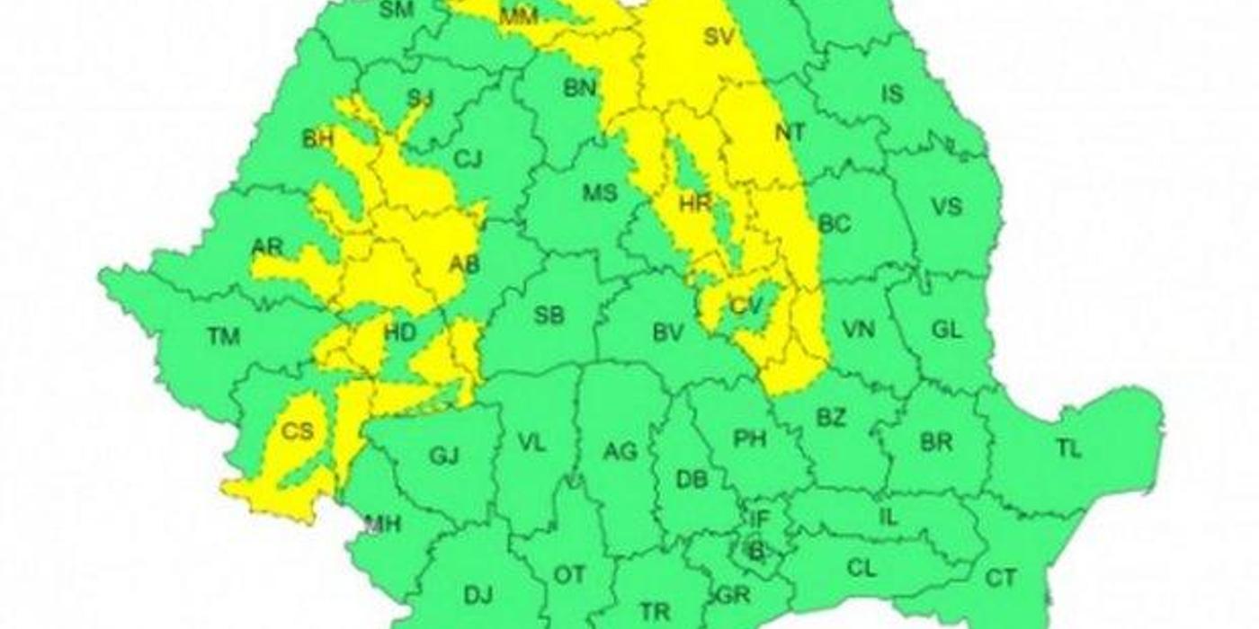 ANM a emis avertizări cod galben de viscol și ninsori, valabile în mai multe zone ale țării, inclusiv județul Cluj