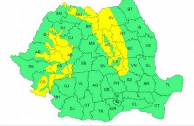 ANM a emis avertizări cod galben de viscol și ninsori, valabile în mai multe zone ale țării, inclusiv județul Cluj