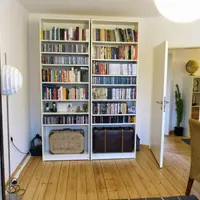 Amenajarea unui pat in spatele raftului de carti