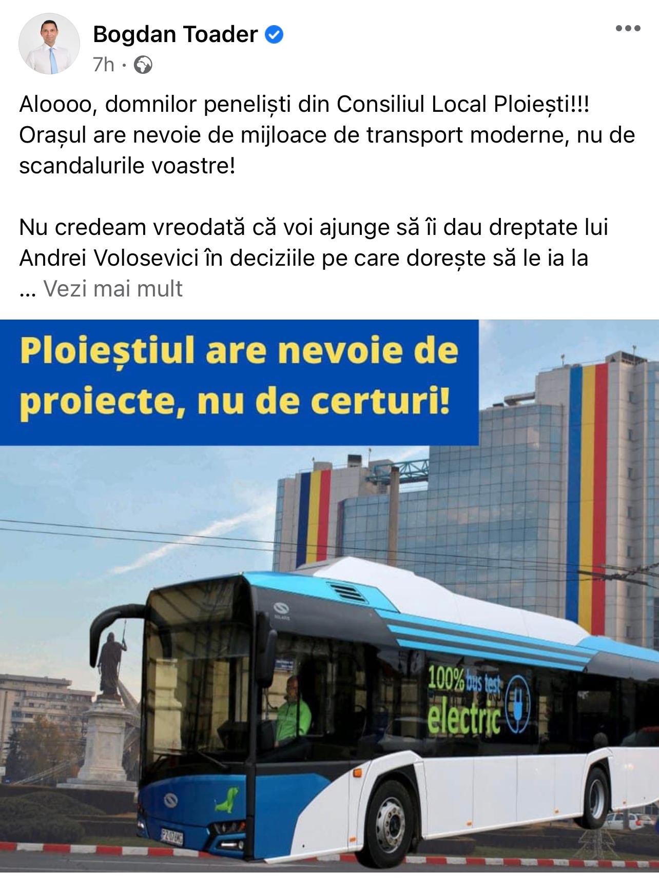 Deputatul Bogdan Toader critică aspru disputele consilierilor municipali PNL cu primarul Ploieștiului