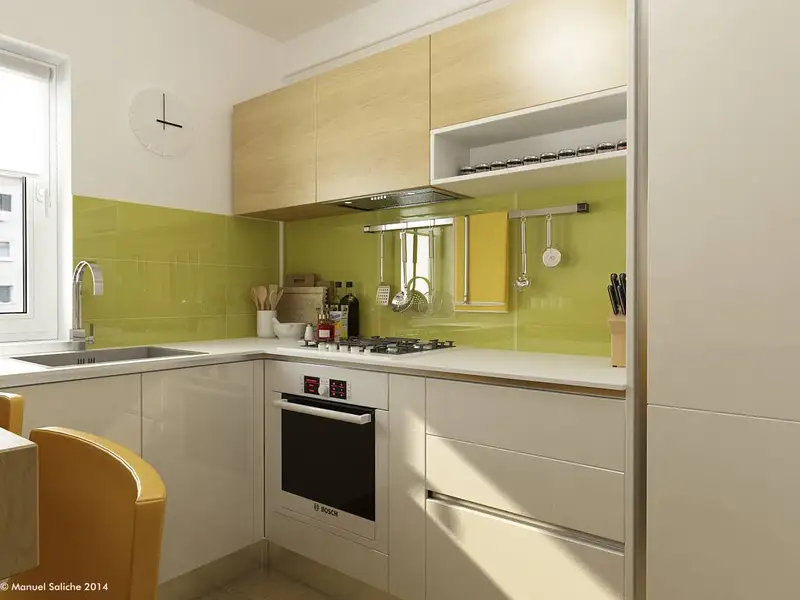 Proiect de amenajare pentru o bucatarie de 6 metri patrati