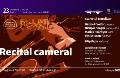 Ultima săptămână a festivalului Toamna Muzicală Clujeană debutează cu o serie de recitaluri de muzică camerală