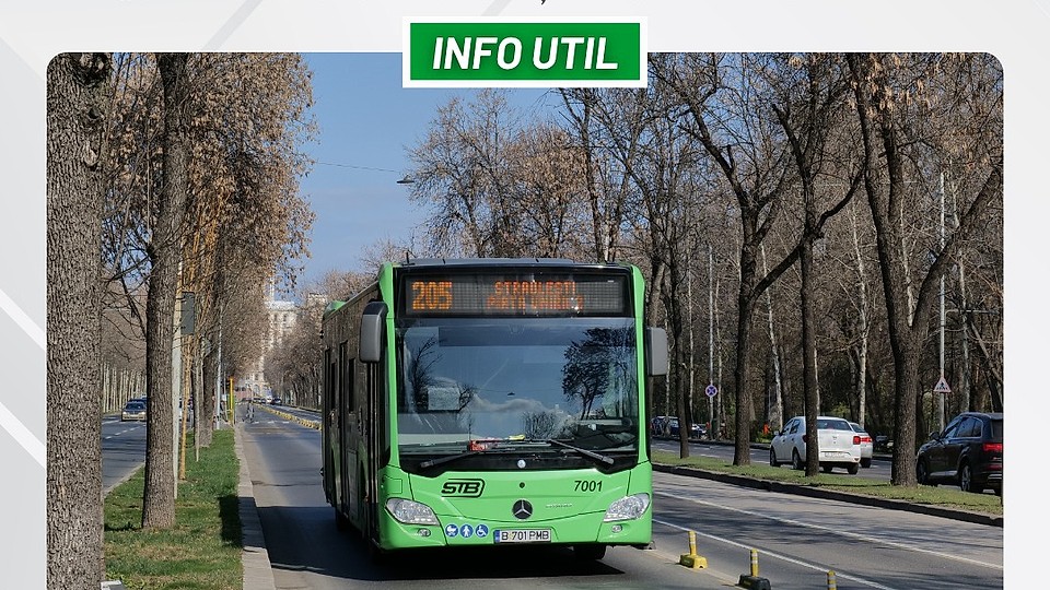 Traseul liniei 205, modificat în weekenduri până pe 12 octombrie, pentru evenimentul „Străzi Deschise”