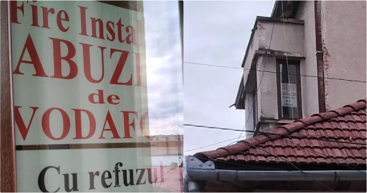 O clujeancă se luptă cu gigantul Vodafone, pe care vrea să îl determine să taie cablurile montate pe peretele locuinței și pe acoperiș