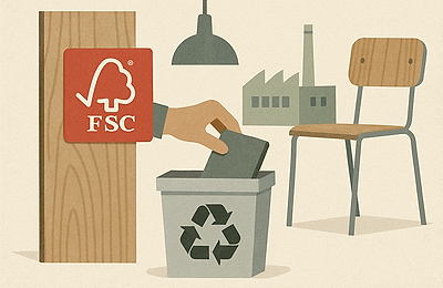 Lemn FSC și metal reciclat într-un design industrial sustenabil