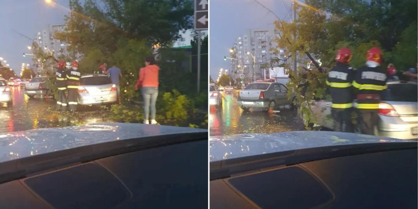 Ravagii pe străzile și în traficul din București provocate de furtuna de noaptea trecută