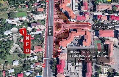 Trafic îngreunat pe DN1 în Otopeni: O bandă spre București a fost închisă pentru construcția metroului M6