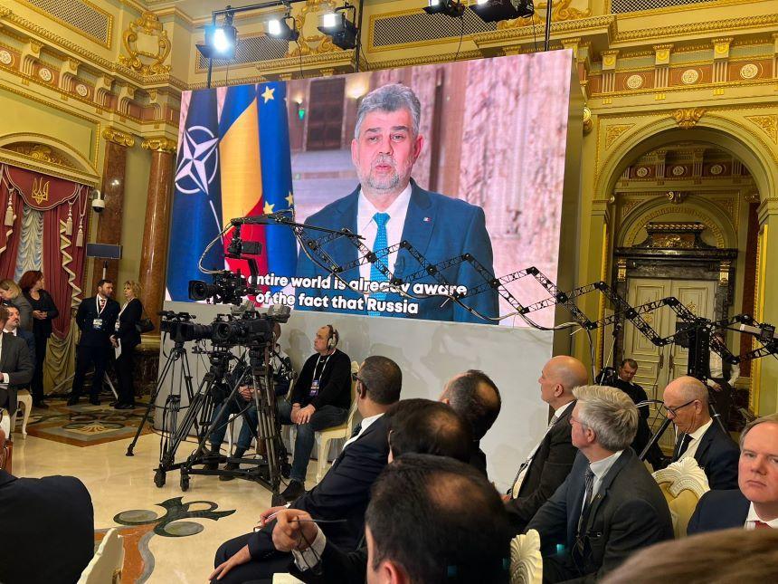 Ciolacu, în cadrul Summit-ului internaţional de la Kiev: Peste 60% din totalul exporturilor de cereale din Ucraina au fost realizate prin coridoarele de transport din România