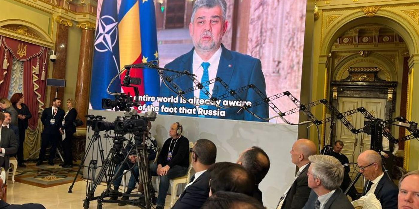 Ciolacu, în cadrul Summit-ului internaţional de la Kiev: Peste 60% din totalul exporturilor de cereale din Ucraina au fost realizate prin coridoarele de transport din România