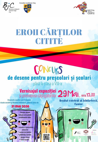 Provocare pentru micii artiști clujeni: Participă la concursul „Eroii cărților citite”!