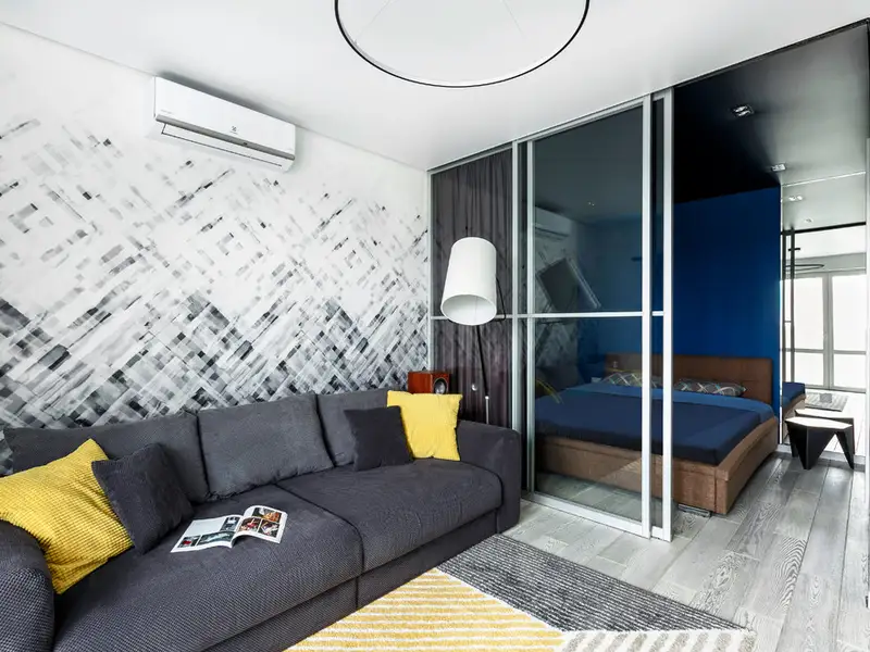 Decor modern cu integrarea ingenioasa a unui spatiu de dormit