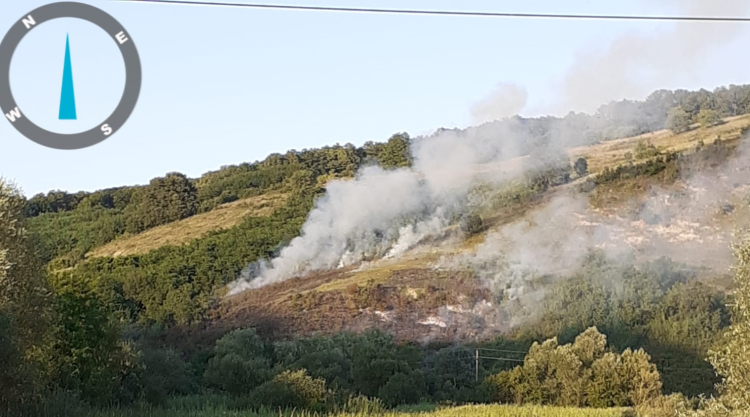 Incendiu de vegetație, miercuri seara, în apropierea localității Sântioana din comuna Țaga
