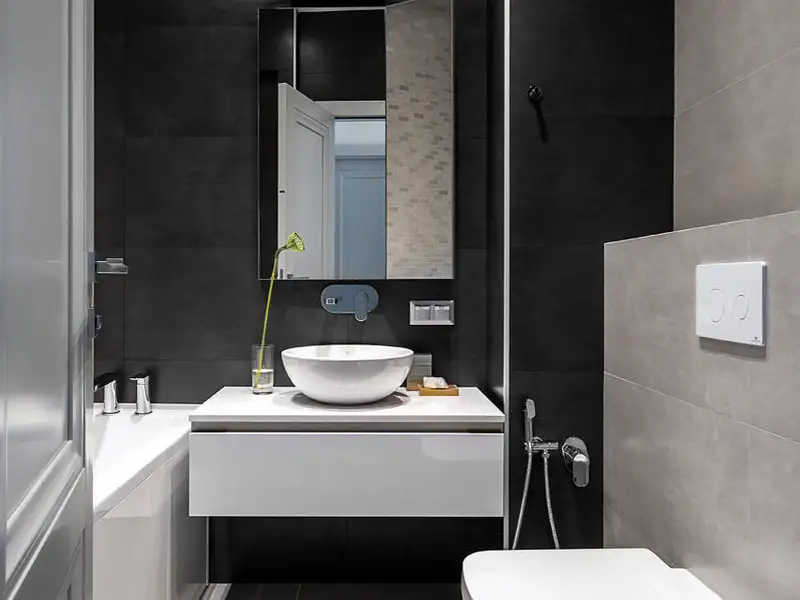 12+ modele de design alb-negru pentru baie