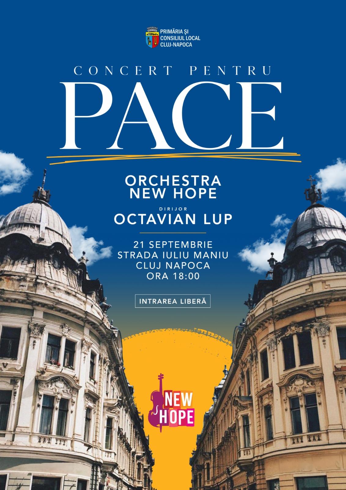 Ritmul păcii în inima Clujului. Orchestra New Hope transformă Strada în Oglindă într-o scenă simfonică