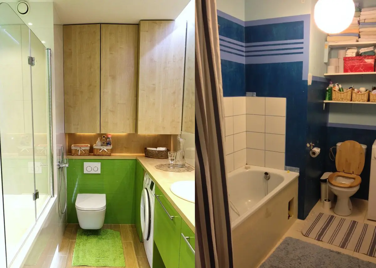 Amenajare de baie moderna cu accente fresh de verde