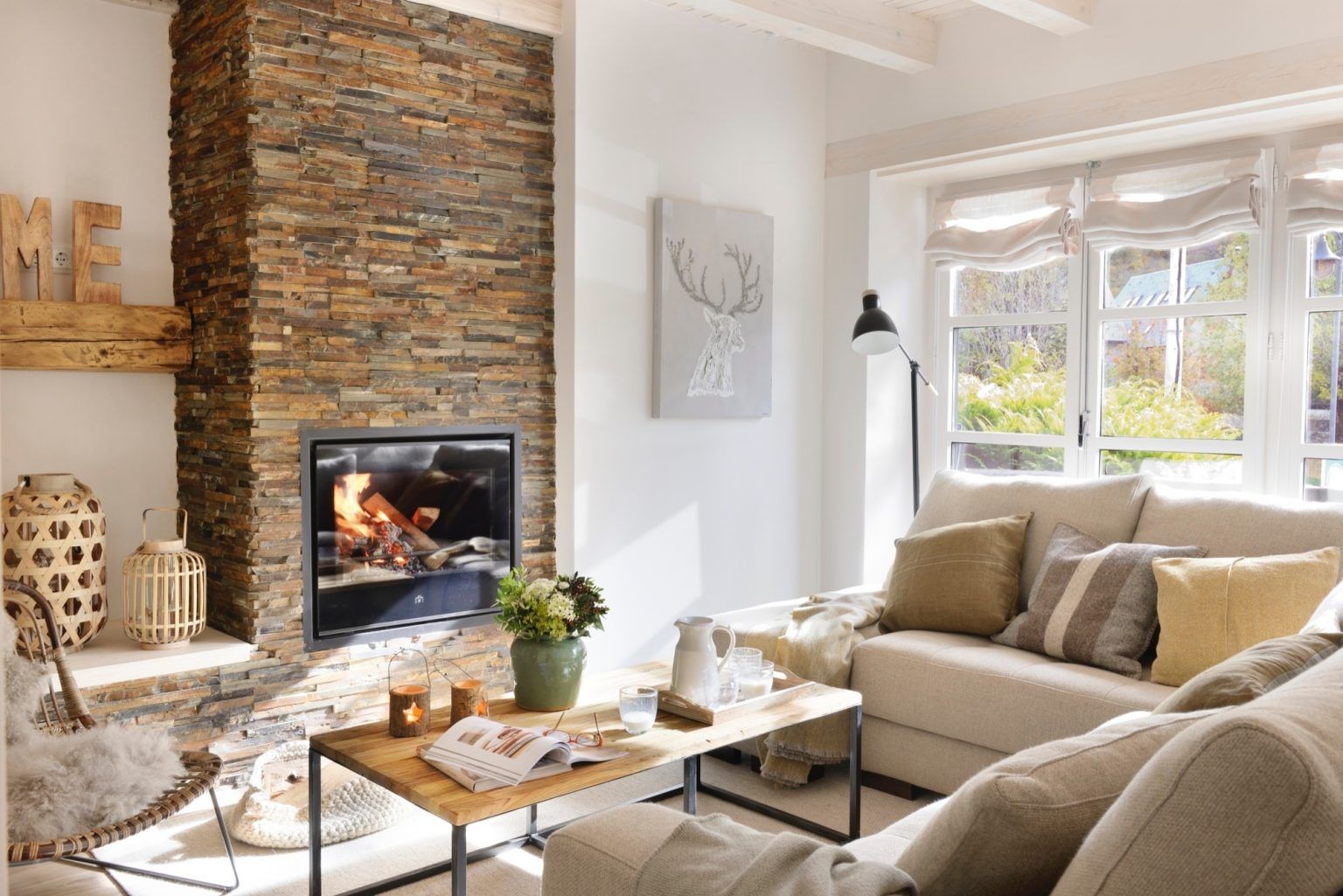 Decor rustic-chic excelent conturat intr-un apartament de 3 camere