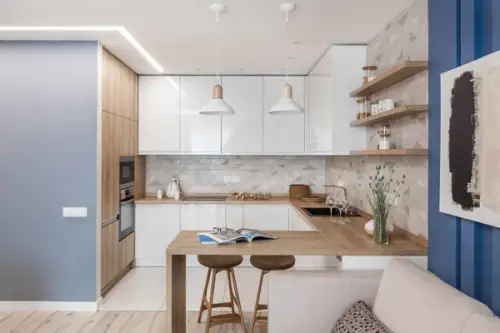 Amenajare moderna in nuante de bleu si gri