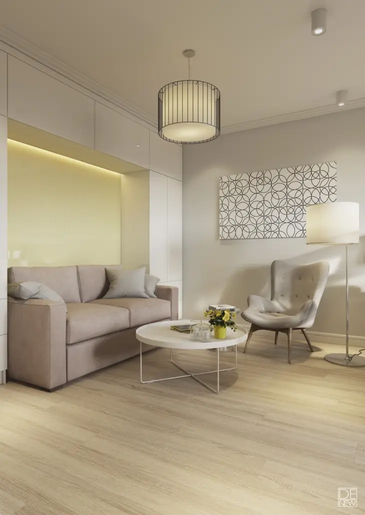 Apartament de 38 metri patrati optimizat pentru un locuit confortabil