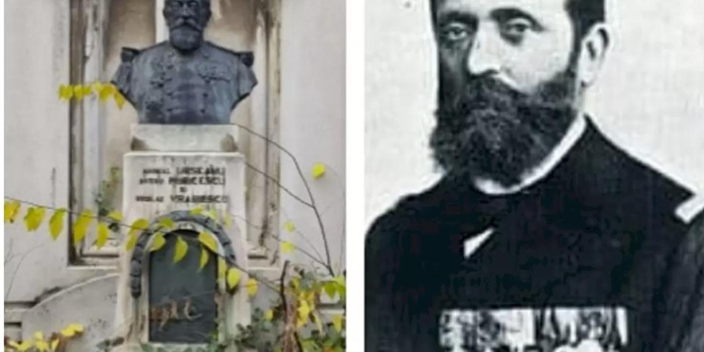 S-a bustul de la mormântul Amiralului Vasile, din cimitirul Bellu
