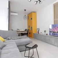 Modern si luminos Amenajare in tonuri de gri apartament de 3 camere din Bucuresti