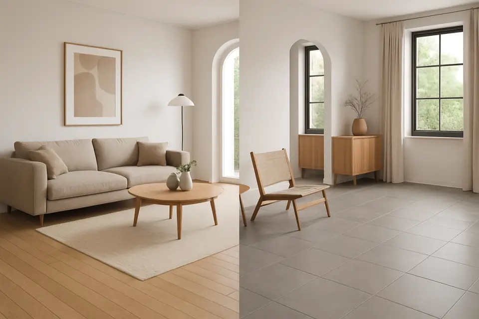 Gresie sau parchet în living? Avantaje, dezavantaje și cum alegi ce ți se potrivește
