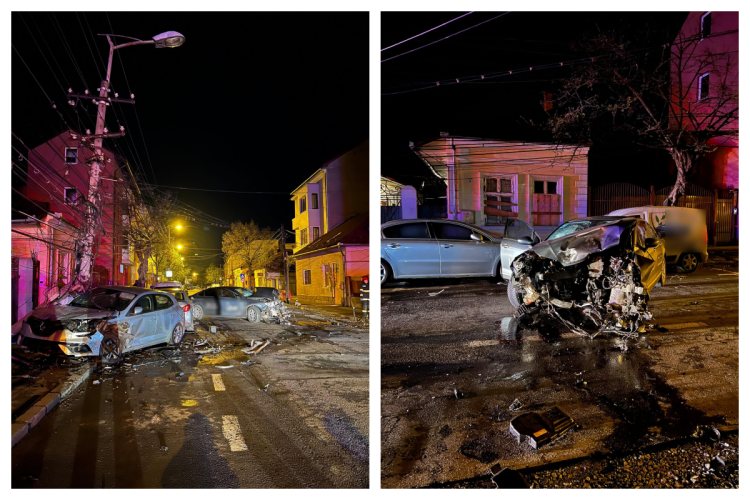 Accident rutier în această dimineață pe strada Decebal din Cluj-Napoca