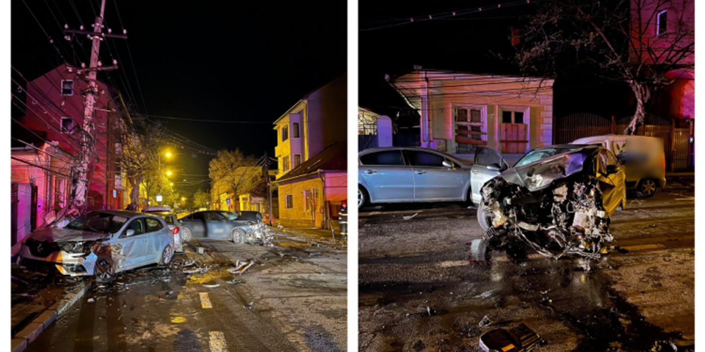 Accident rutier în această dimineață pe strada Decebal din Cluj-Napoca