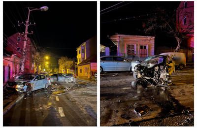 Accident rutier în această dimineață pe strada Decebal din Cluj-Napoca