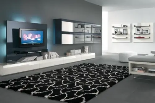 Mobilier de living cu spatiu dedicat televizorului