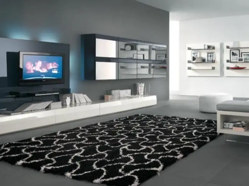 Mobilier de living cu spatiu dedicat televizorului