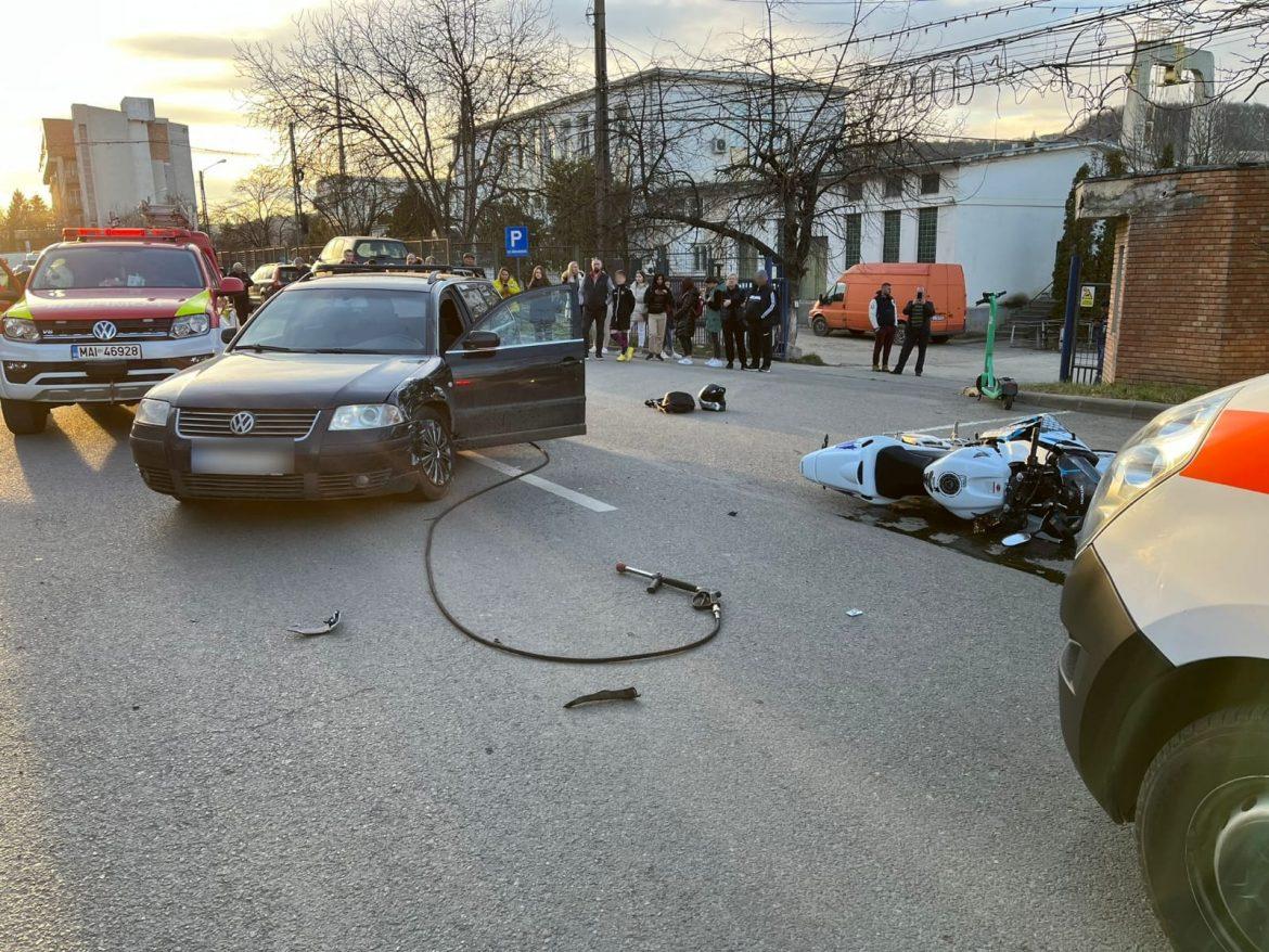 Accident de motocicletă în Cluj-Napoca, în seara zilei de 14 martie 2023