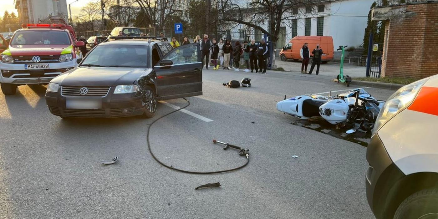 Accident de motocicletă în Cluj-Napoca, în seara zilei de 14 martie 2023