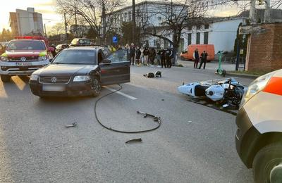 Accident de motocicletă în Cluj-Napoca, în seara zilei de 14 martie 2023
