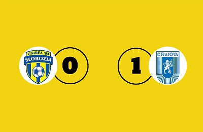 Victorie la limită cu Slobozia și Universitatea Craiova este pe primul loc în Superliga