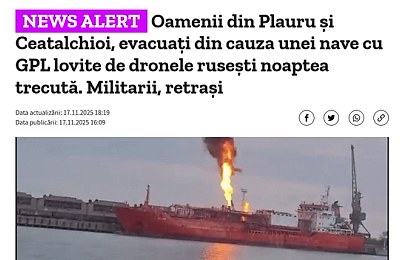 Cum suntem terorizați zi de zi? | Autoritățile au evacuat două sate de pe malul Dunării din cauza unei nave cu GPL care ardea pe brațul Chilia. Ucrainenii au transmis că „isteria cu vaporul nu există“ PAH: Ori ucrainenii sunt inconștienți, ori noi exagerăm fără măsură!