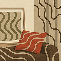 Patternuri curbilinii pe textile și perdele moderne