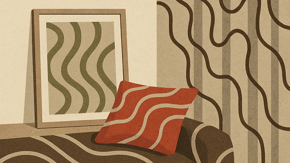 Patternuri curbilinii pe textile și perdele moderne