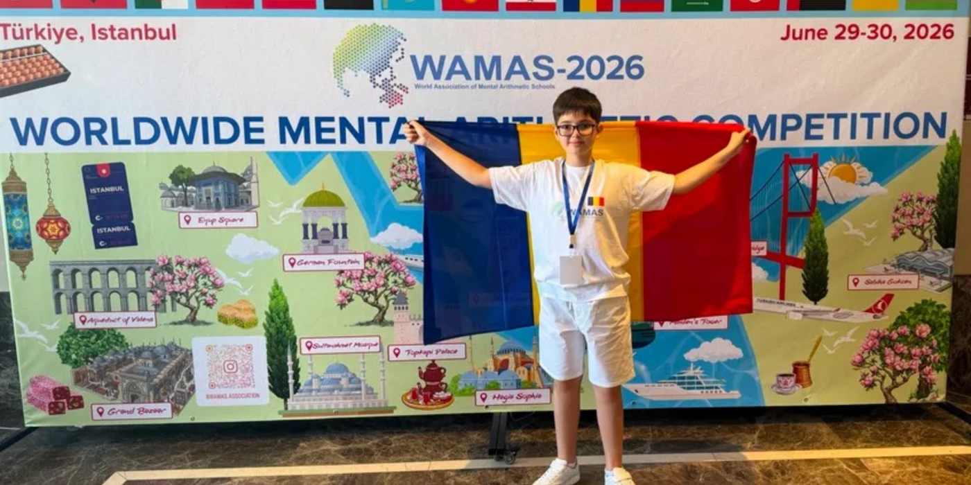 Mai rapid decât un calculator: Elevul din Constanța care a cucerit din nou titlul de „Super Champion” mondial la aritmetică mentală