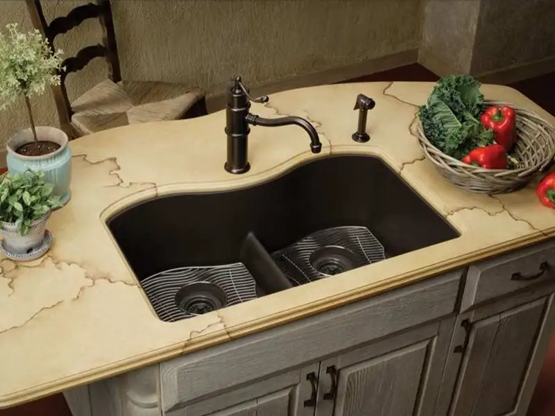 Chiuvetele din granit compozit accente ale unei bucatarii minimaliste