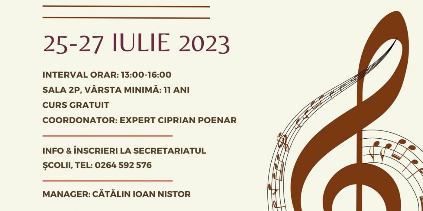 În perioada 25-27 iulie 2023, Școala Populară de Arte ,,Tudor Jarda” organizează un curs de vară la instrumente de suflat
