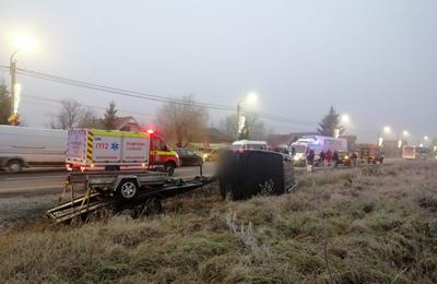 Accident în această dimineață în comuna Jucu din cauza unei șoferițe neatente